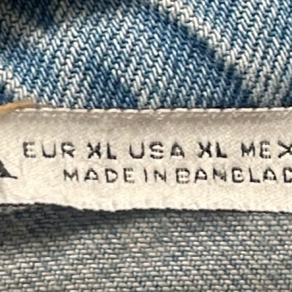 Zara blue maxi long denim jean distressed sleeveless button down dress sz XL - Picture 14 of 16